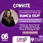 Na tarde desta quarta-feira (8), o Centro de Referencia da Mulher "Professora Deise" realizará palestra com a Diretora de Políticas para Mulheres do Governo do Rio Grande do Sul, Bianca Feijó.  De acordo com a coordenadora do CRM, Fabiana Trevisan, Bianca percorre o Estado do Rio Grande do Sul com palestras e falas direcionadas para mulheres, principalmente para mulheres que são ou já foram vítimas de violência. "A visita da Bianca, além de trazer um bate papo direcionado para as mulheres, vai nos auxiliar a agregar mais conhecimento no direito das mulheres", destacou a coordenadora.  O evento acontecerá na Casa de Cultura Ivo Caggianni, localizada na rua Duque de Caxias 1783 e tem início previsto para as 14h.  Mulheres que queiram participar podem confirmar presença através do WhatsApp do CRM (55)984292083. 